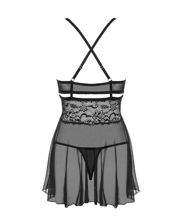 Romantisk Babydoll-sett m/ string