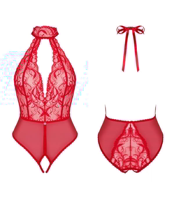 Dagmarie Rød Bodysuit m/ Fransk Åpning