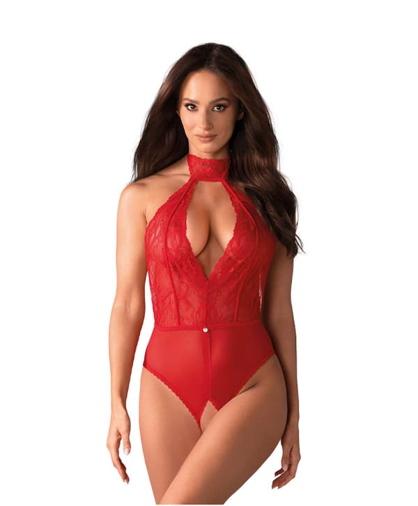 Dagmarie Rød Bodysuit m/ Fransk Åpning