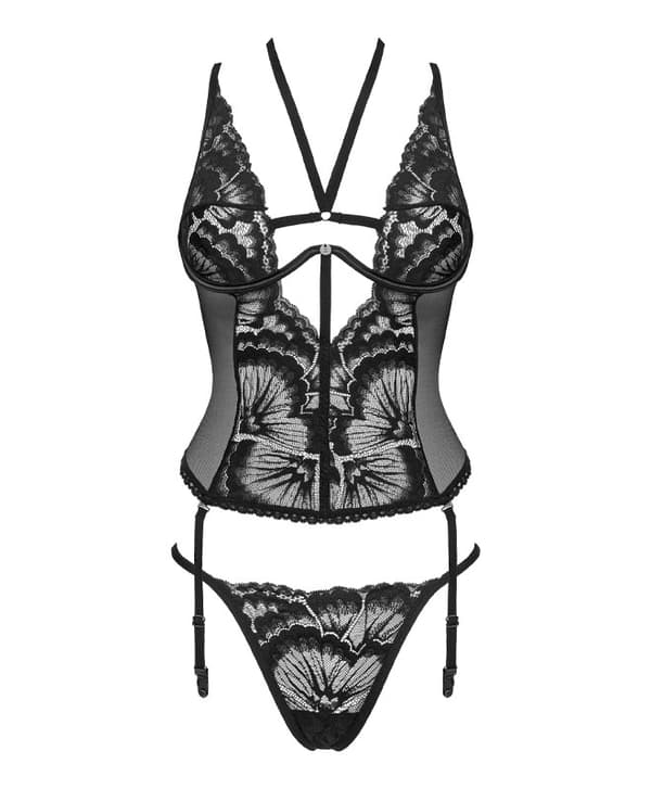 Alessya Suspendersett m/ Stropper og Floraldesign