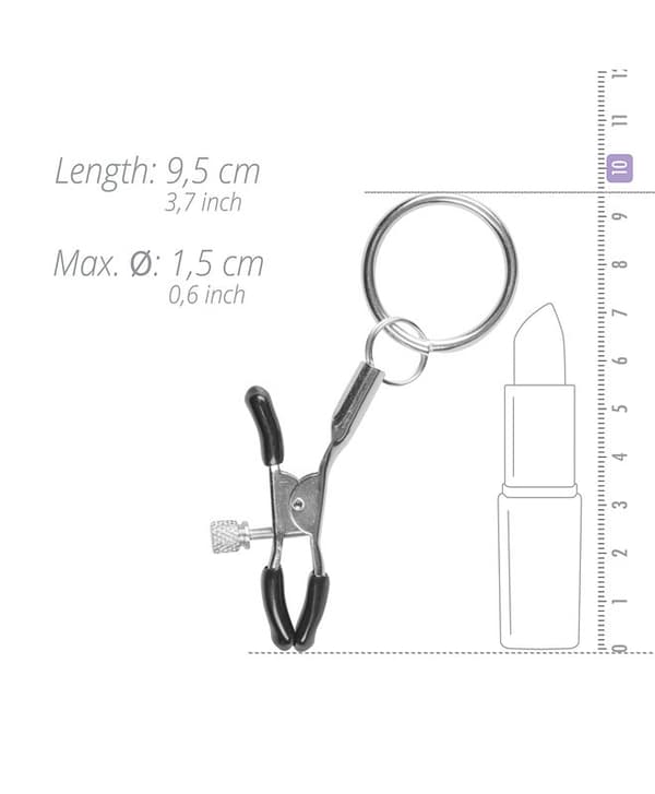 Brystklemmer i metall m/ring