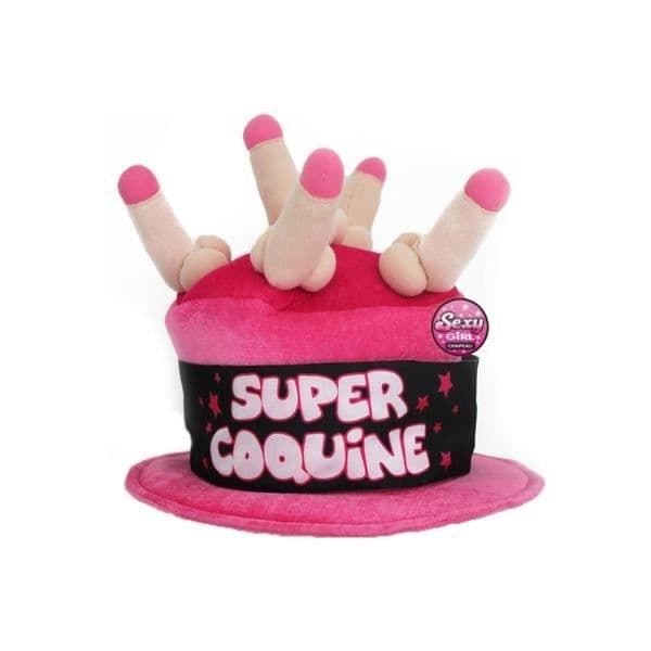 Hatt - Super Naughty - One Size - Beige och Fuchsia - Zizi Keps - Kul