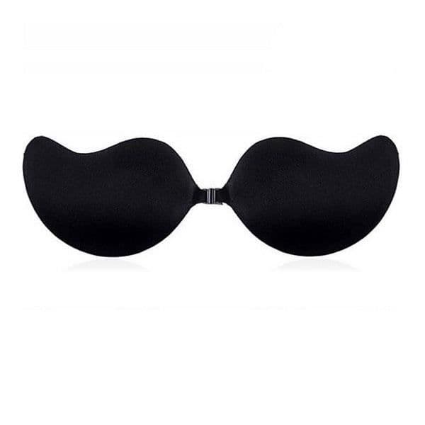 SHOP-STORY - Osynlig axelbandslös självhäftande BH med Push Up-effekt för perfekt klyvning och sexig look - Cup A/B SVART