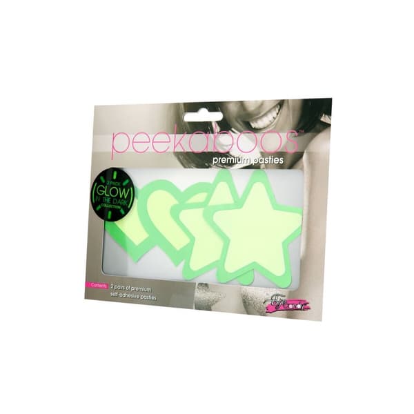 Nipple cover Peekaboo Grøn Onesize Hjerter Stjerner