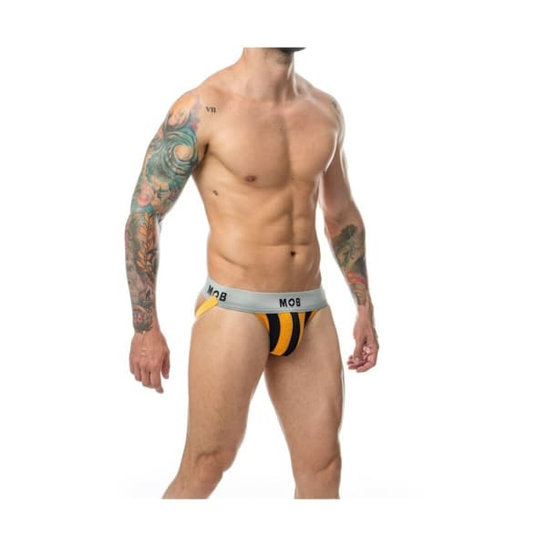 G-streng Mob Eroticwear Svart Oransje XL