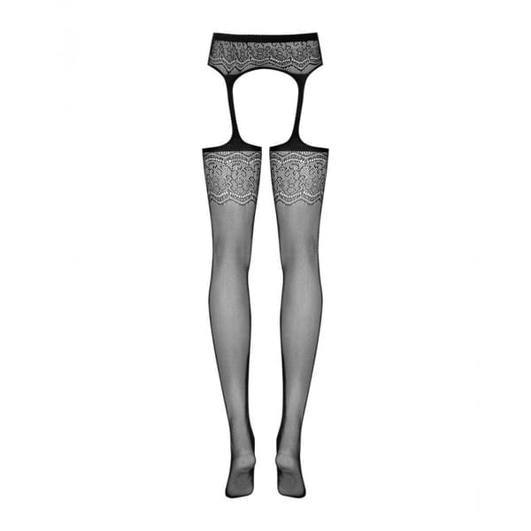 Strumpbyxa med strumpebandshållare Obsessive S207 XL/XXL Svart