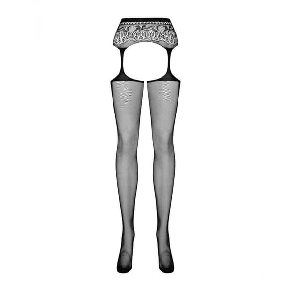 Strumpbyxa med strumpebandshållare Obsessive S307 Svart XL/XXL