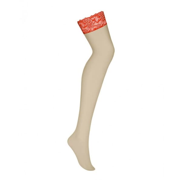 Strumpbyxa med strumpebandshållare Obsessive 838-STO-3 Röd S/M
