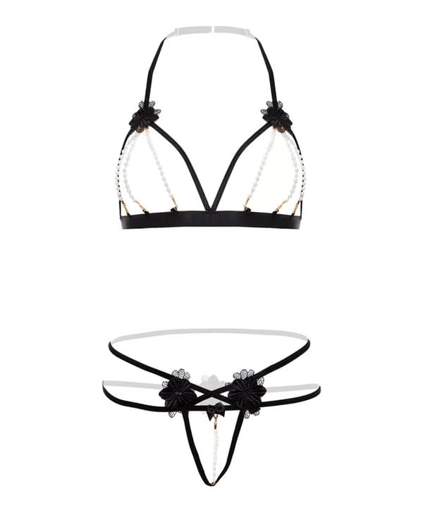 Seductive open set with pearls Mea
