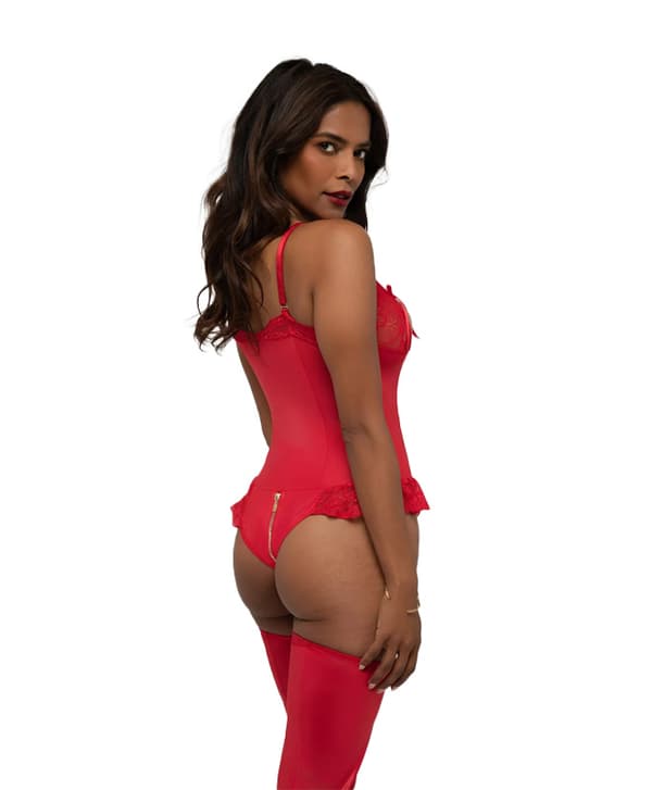 Wetlook Open Crotch Body Christelle