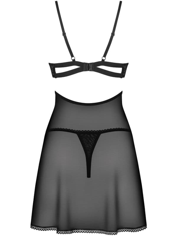 Obsessive Nutris Babydoll & Thong Black Babydoll