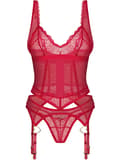 Miniatyrbilde 3 av 5: Obsessive Cupide Desir Corset & Thong Red