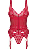 Miniatyrbilde 4 av 5: Obsessive Cupide Desir Corset & Thong Red