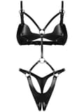 Miniatyrbillede 2 af 6: Obsessive Dame Controle Crotchless Teddy Wetlook outfits