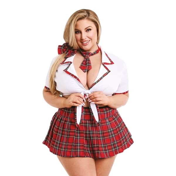 Erotiskt Kostym Teacher’s Pet School Girl Röd Queen size