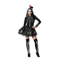 Miniatyrbild 1 av 4: Sexig Skeleton Woman Costume - ATOSA - Halloween - Svart - Svart tyg och svart slöja med mini silverprickar