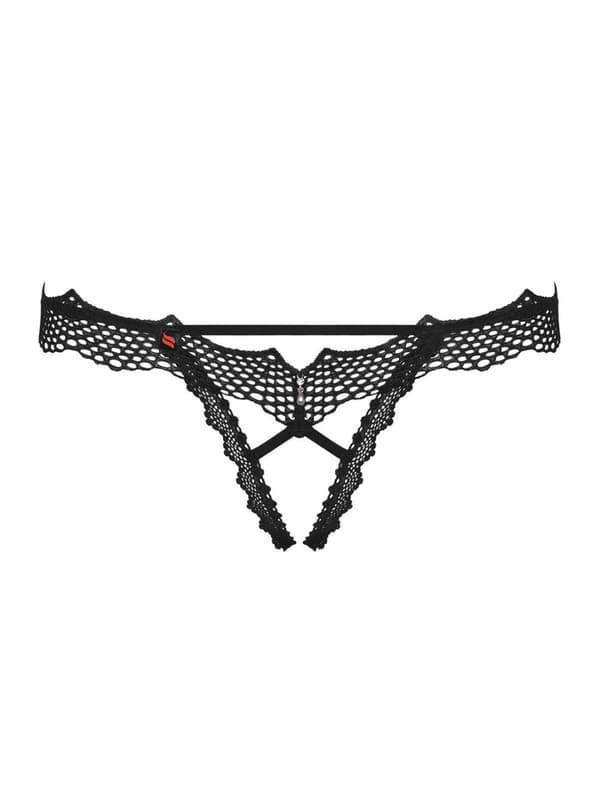 Bravelle underkläder öppen stringtrosa svart L/XL