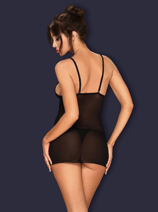 Lucita undertøj, chemise og string, sort, S/M