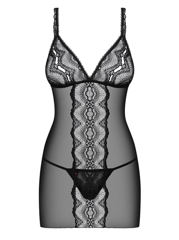 Lucita undertøj, chemise og string, sort, S/M