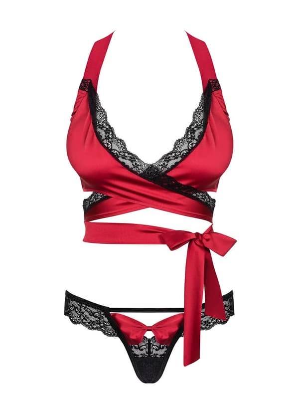 Sensuelia alusvaatteet, 2-osainen setti, punainen L/XL