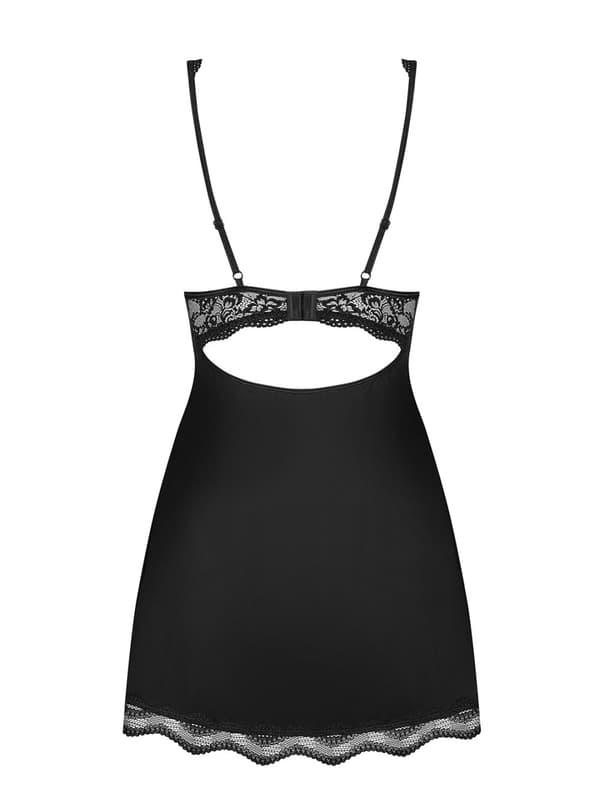 Luvae babydoll undertøj og g-streng Sort L/XL