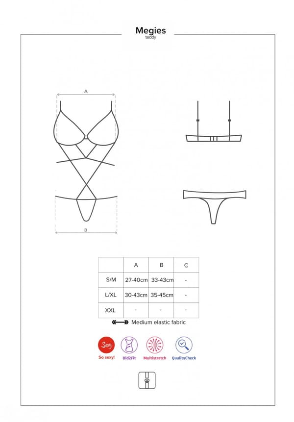 Megies alusvaatteet body musta S/M