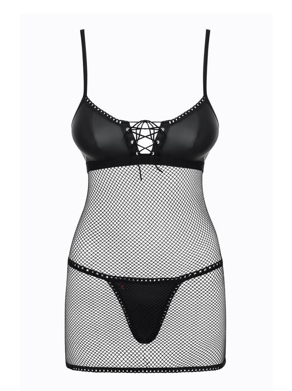 Redella undertøj, chemise og string, sort, L/XL