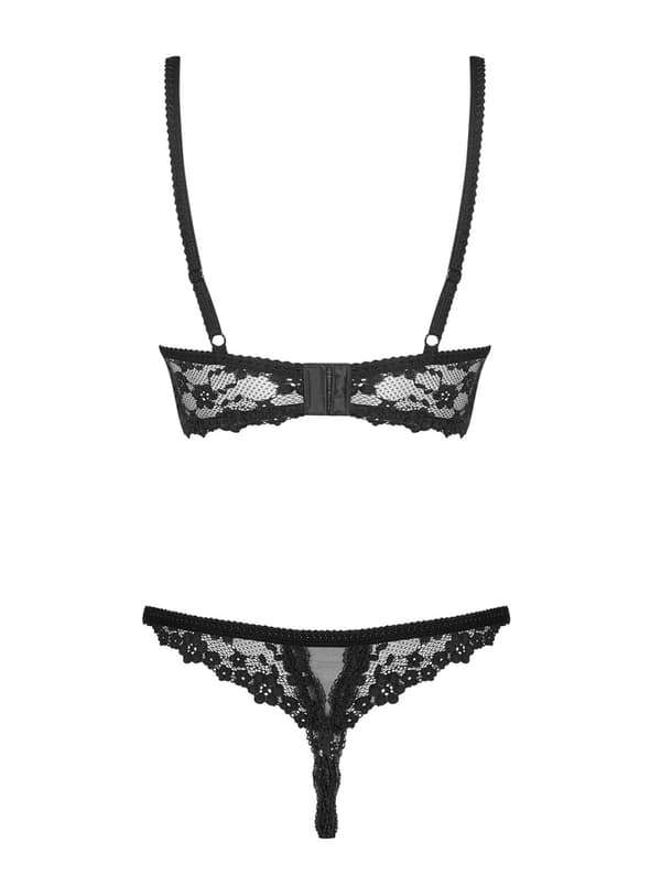 Letica alusvaatteet, 2-osainen avoin setti, musta L/XL