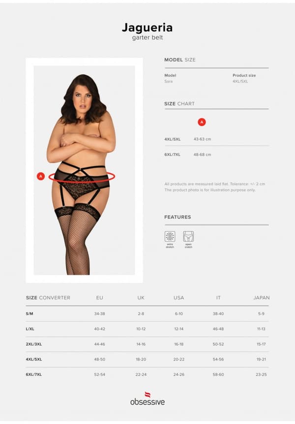 Jagueria alusvaatteiden sukkanauha 4XL/5XL