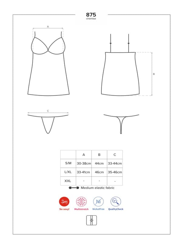 Alusvaatteet 875 CHE 1 T-paita ja stringit L/XL