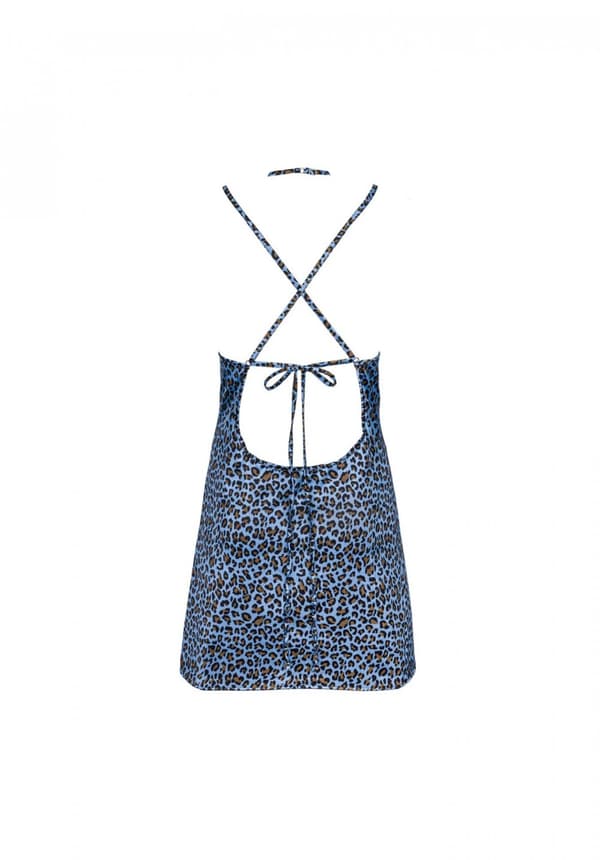 Nadines chemise og thong blå L/XL