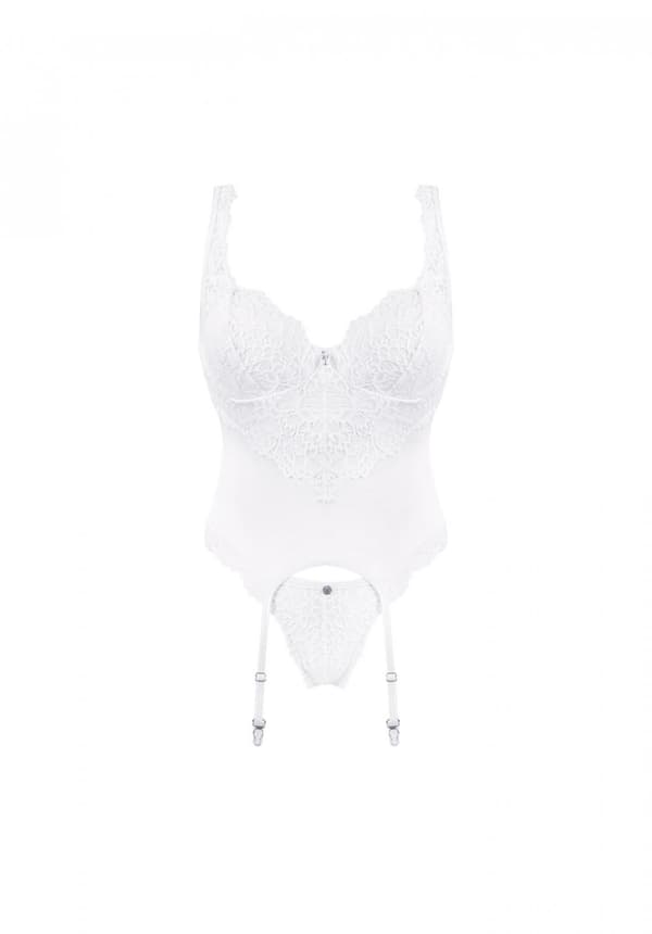 Amor Blanco underkläderskorsett och stringtrosa vit L/XL