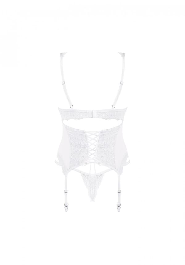 Amor Blanco underkläderskorsett och stringtrosa vit L/XL