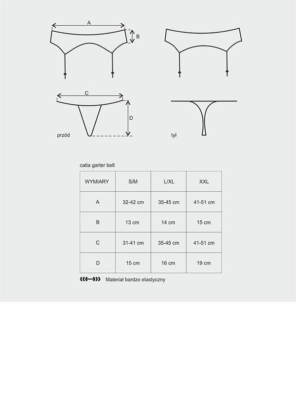 Catia underkläder, strumpeband och stringtrosa L/XL