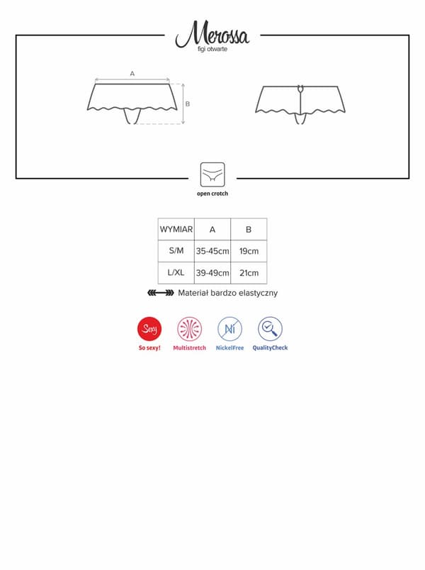 Merossa underkläder öppna trosor L/XL