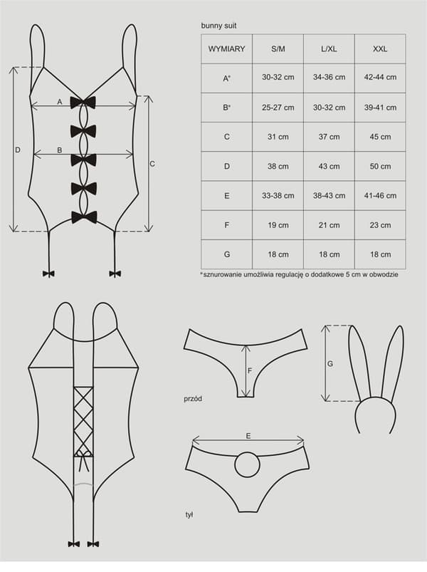 Bunny suit underkläder kostym S/M