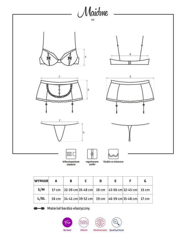 Maidme undertøj 5-delt sæt L/XL