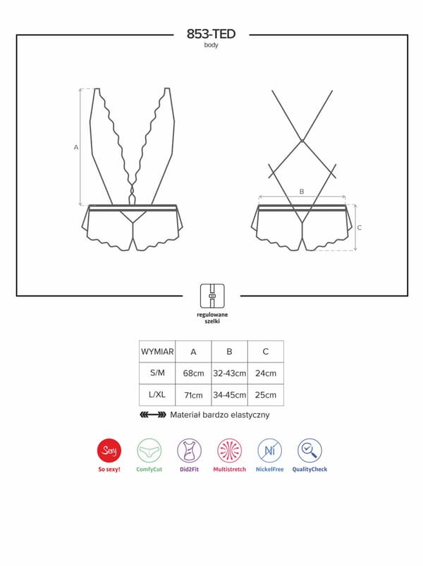 Undertøj 853 TED 1 bodysuit S/M