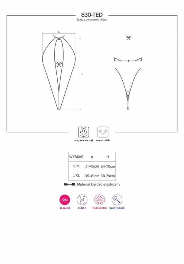 Alusvaatteet 830 TED 1 body, L/XL