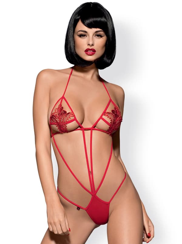 Luiza alusvaatteet, punainen body, S/M