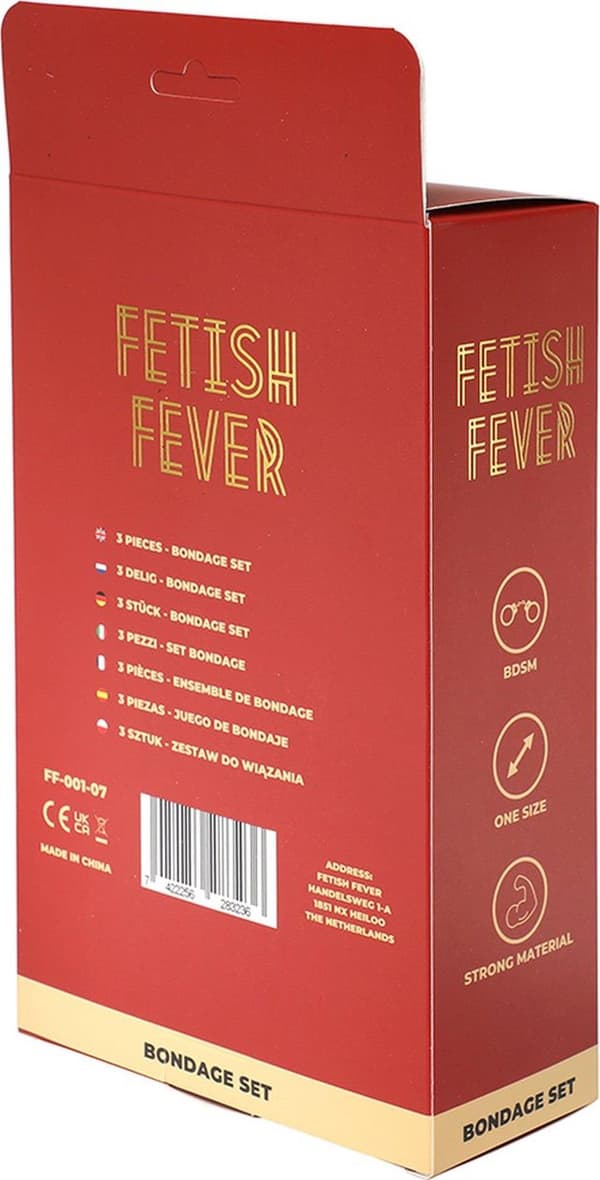 Fetish Fever Bondage Set 3 kpl Pinkki/musta