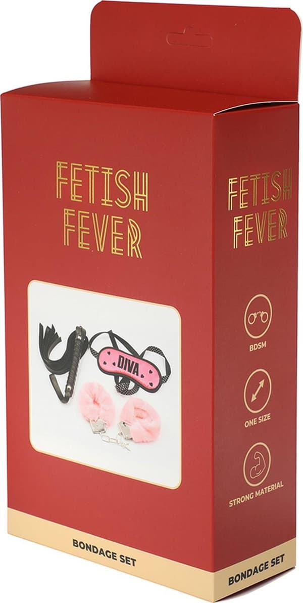 Fetish Fever Bondage Set 3 kpl Pinkki/musta