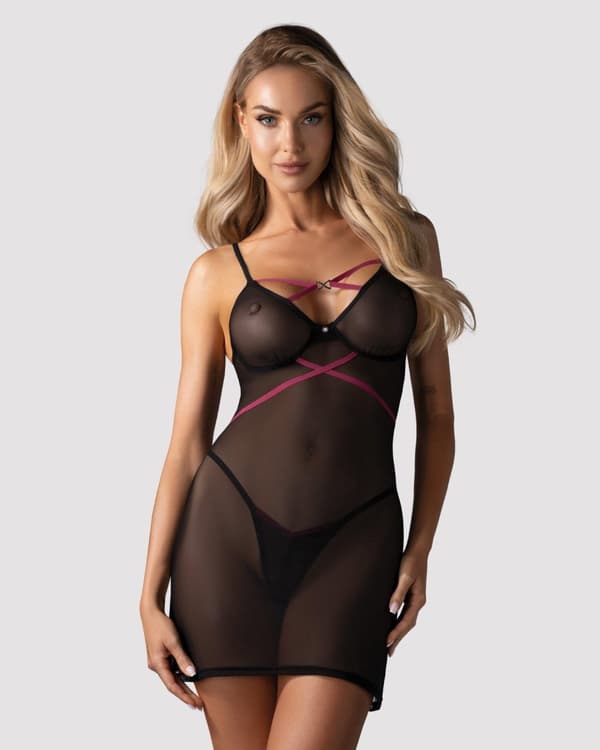 Novenes chemise og thong XL/2XL