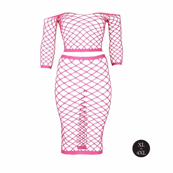 Langærmet Crop Top og lang nederdel XL/XXXXL