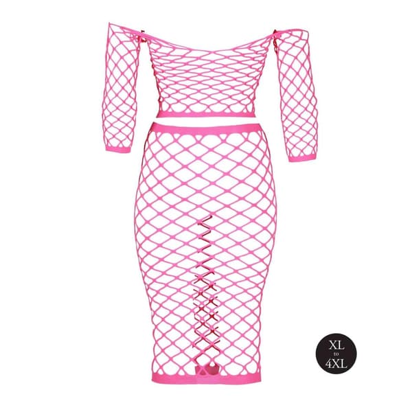 Langærmet Crop Top og lang nederdel XL/XXXXL