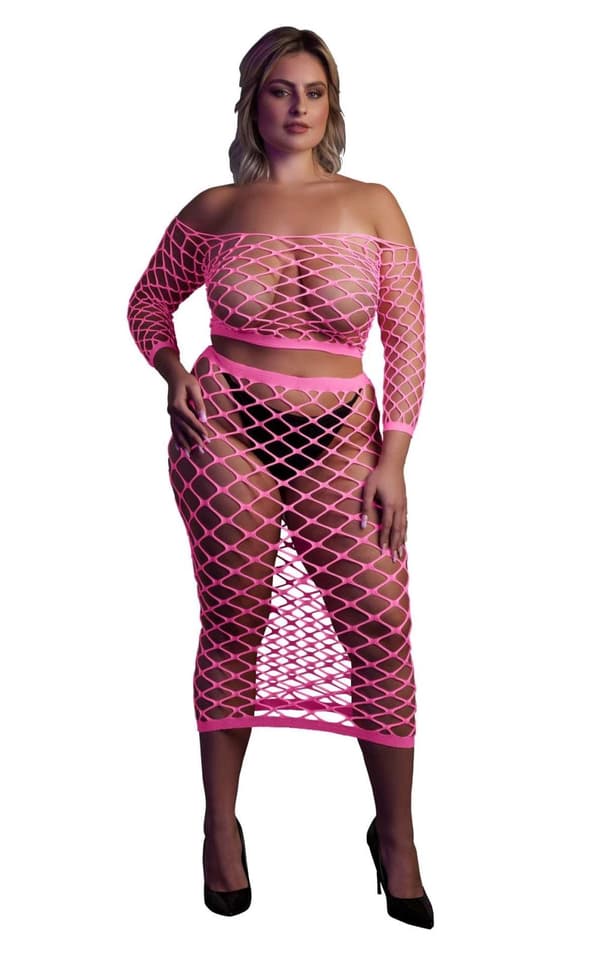 Långärmad Crop Top och lång kjol XL/XXXXL