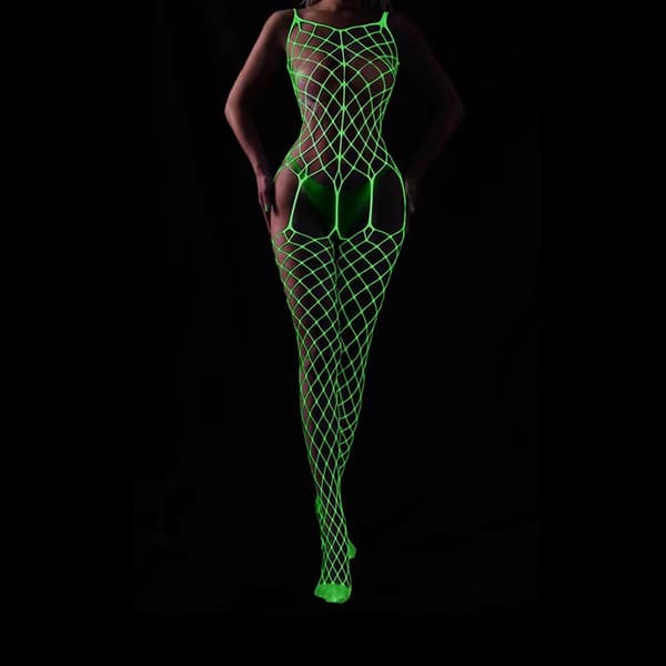 GLOW IN THE DARK Mesh Bodystocking SEXIGA Universalunderkläder