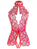 Miniatyrbillede 6 af 11: Sexet lingerisæt BLONDHUL BODYSTOCKING Rød S