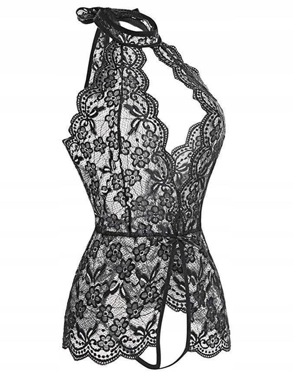 Sexet Lingerisæt BLONDE med hul BODYSTOCKING Grøn M