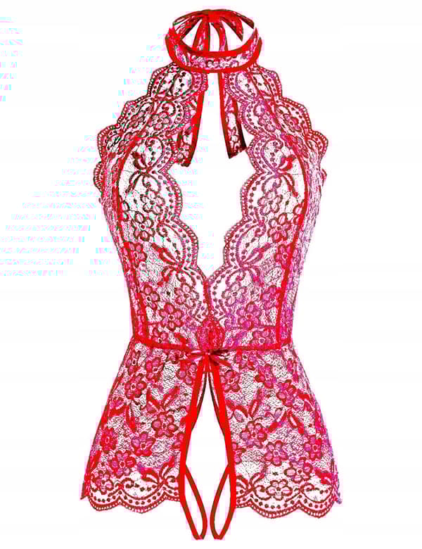 Sexet Lingerisæt BLONDE med hul BODYSTOCKING Grøn M